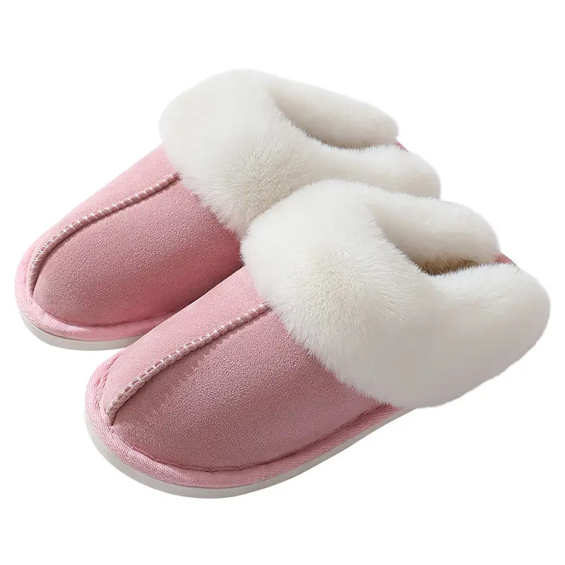 Cross-border explosions winter suede fur cotton slippers wholesale men's home indoor thick bottom non-slip warm slippers women
