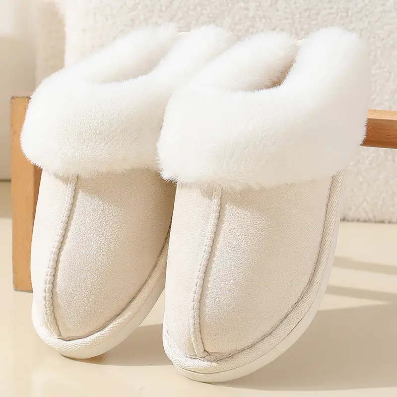 Cross-border explosions winter suede fur cotton slippers wholesale men's home indoor thick bottom non-slip warm slippers women