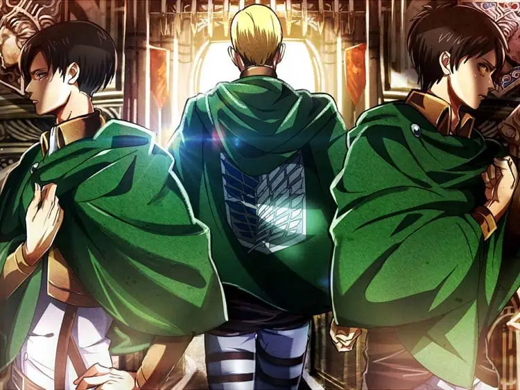 Green Hooded Survey Corps Cloak Costume — feature 1