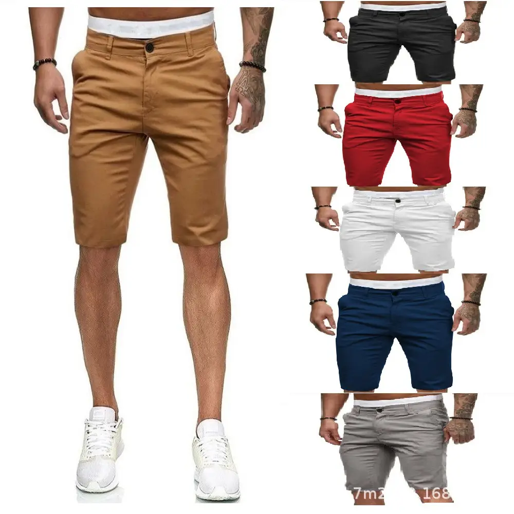 Men's White Slim Fit Casual Shorts 2022 Summer - Image 11