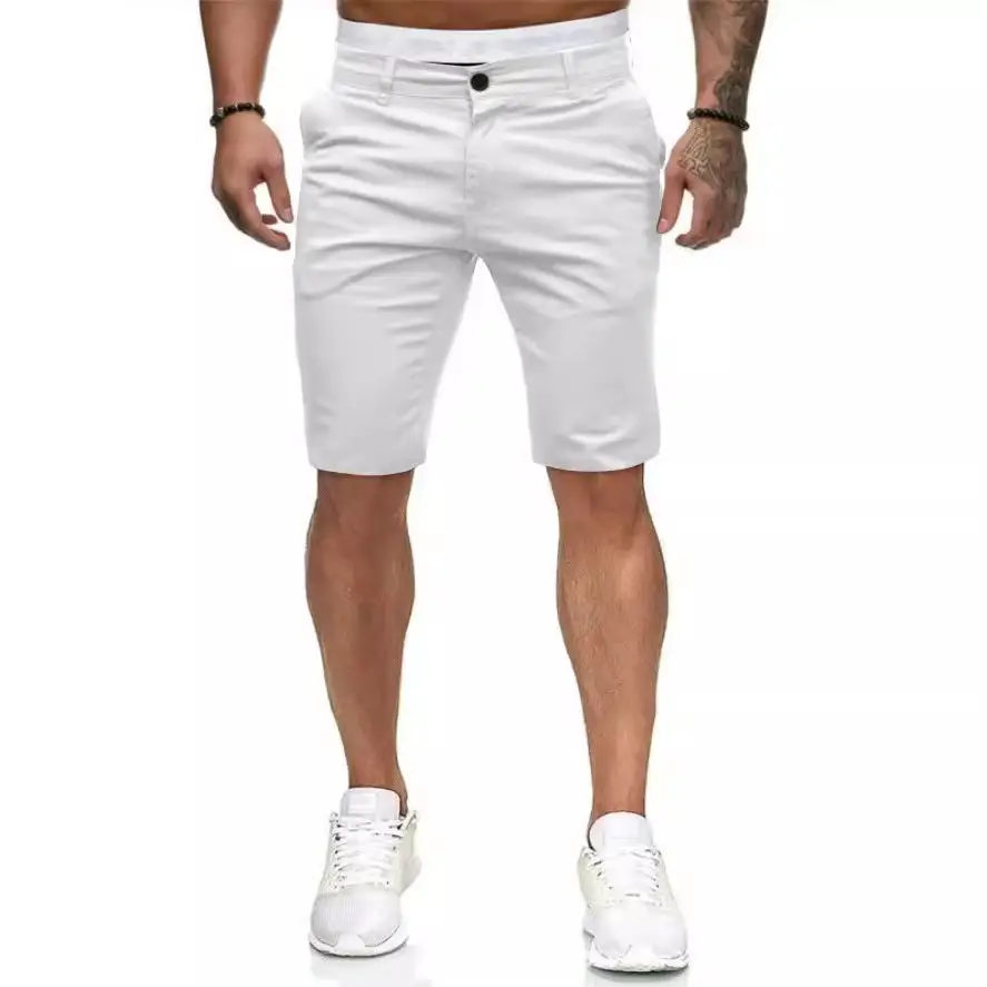 Men's White Slim Fit Casual Shorts 2022 Summer - Image 12