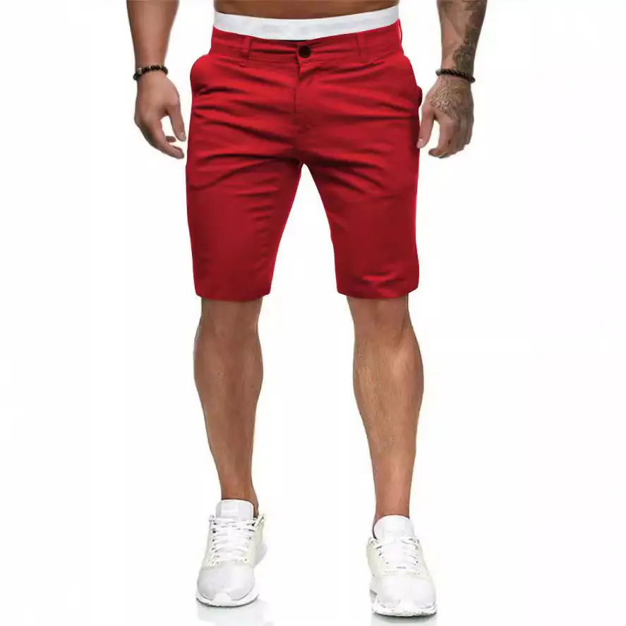 Men's White Slim Fit Casual Shorts 2022 Summer - Image 13