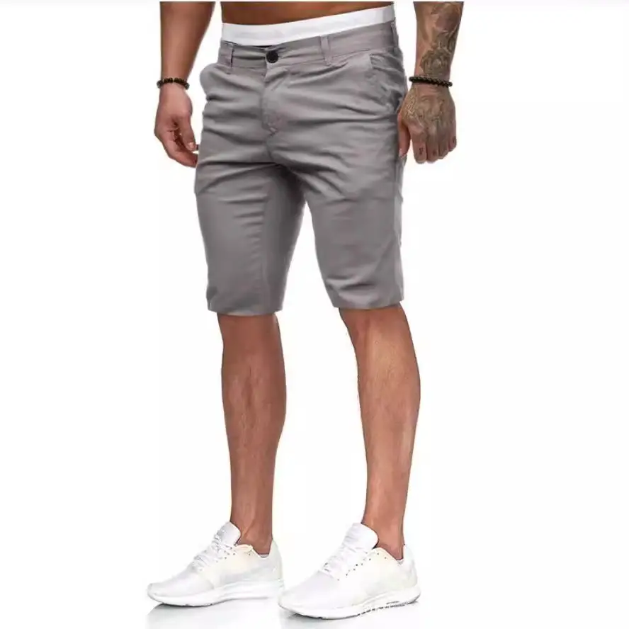 Men's White Slim Fit Casual Shorts 2022 Summer - Image 14