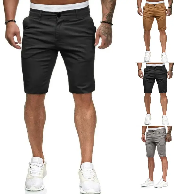 Men's White Slim Fit Casual Shorts 2022 Summer — feature 2