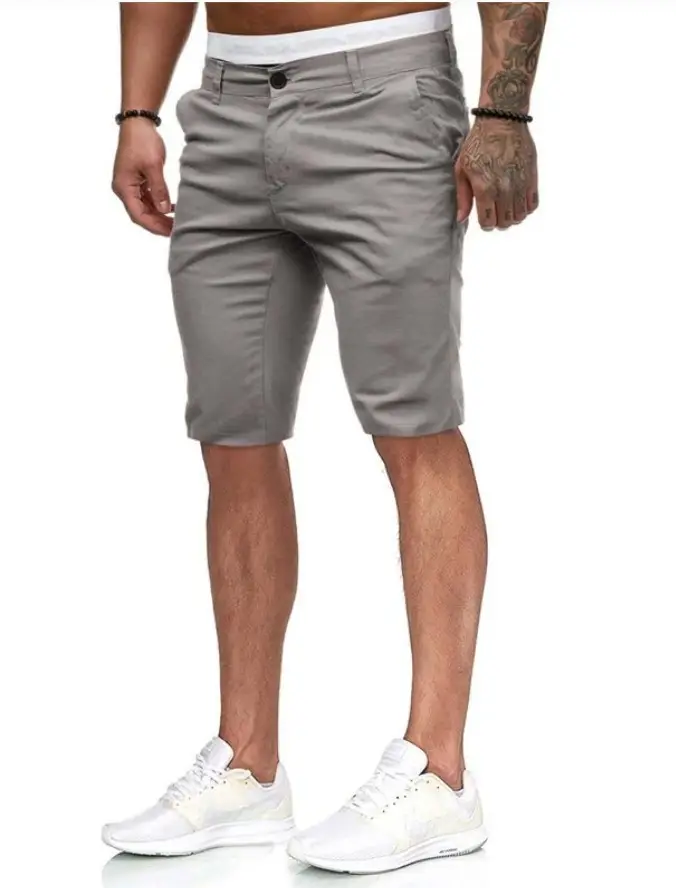 Men's White Slim Fit Casual Shorts 2022 Summer — feature 4