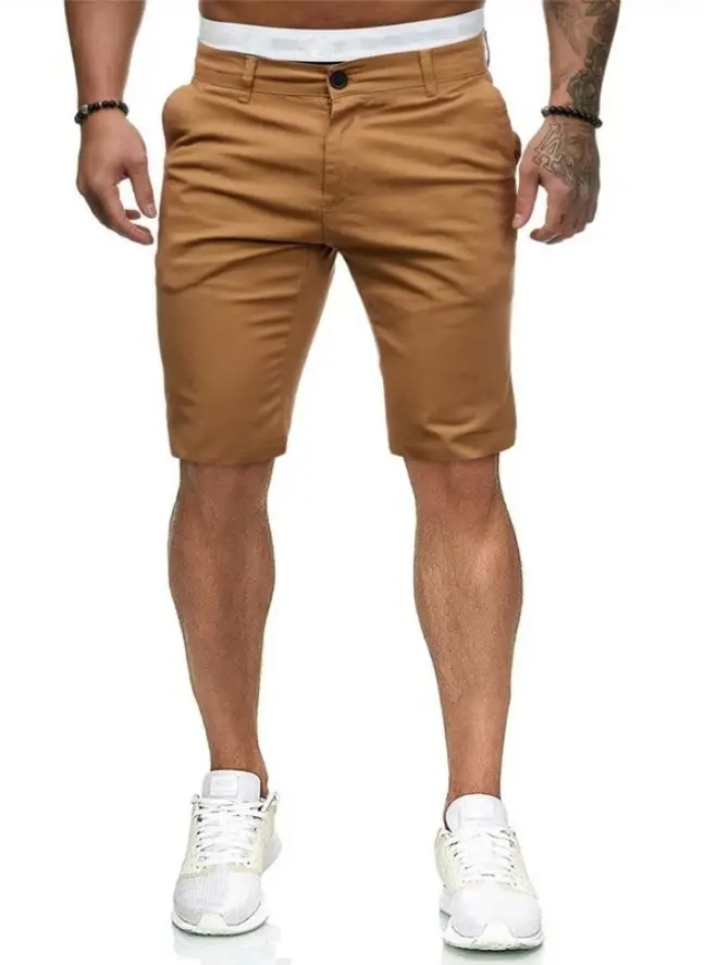 Men's White Slim Fit Casual Shorts 2022 Summer - Image 2