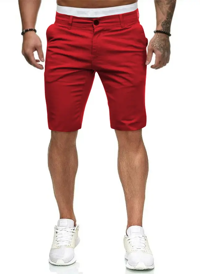 Men's White Slim Fit Casual Shorts 2022 Summer - Image 3