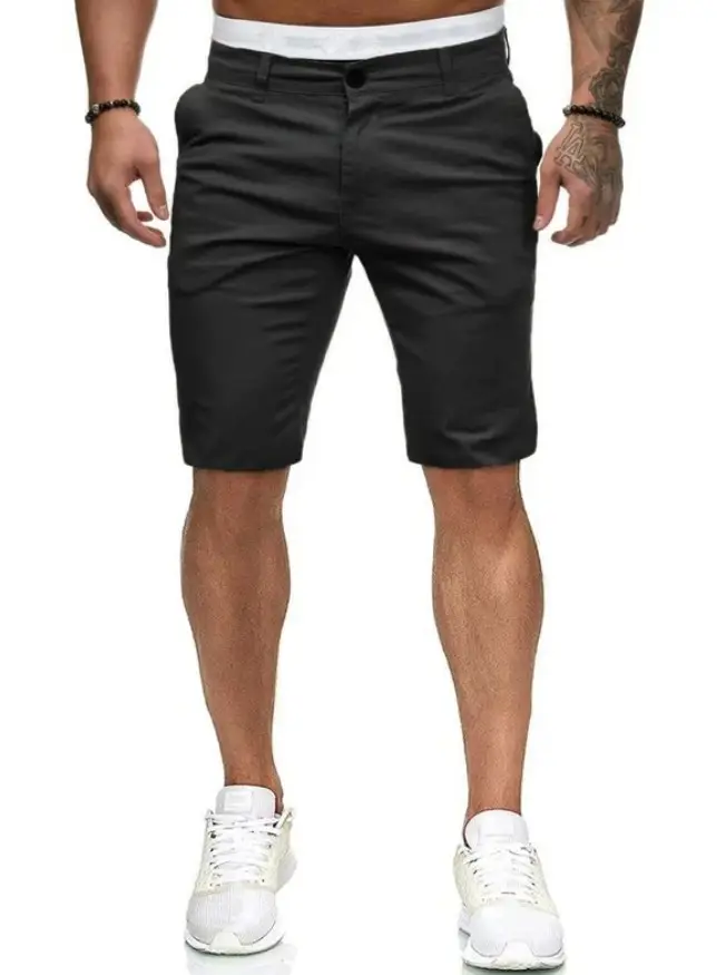 Men's White Slim Fit Casual Shorts 2022 Summer - Image 4