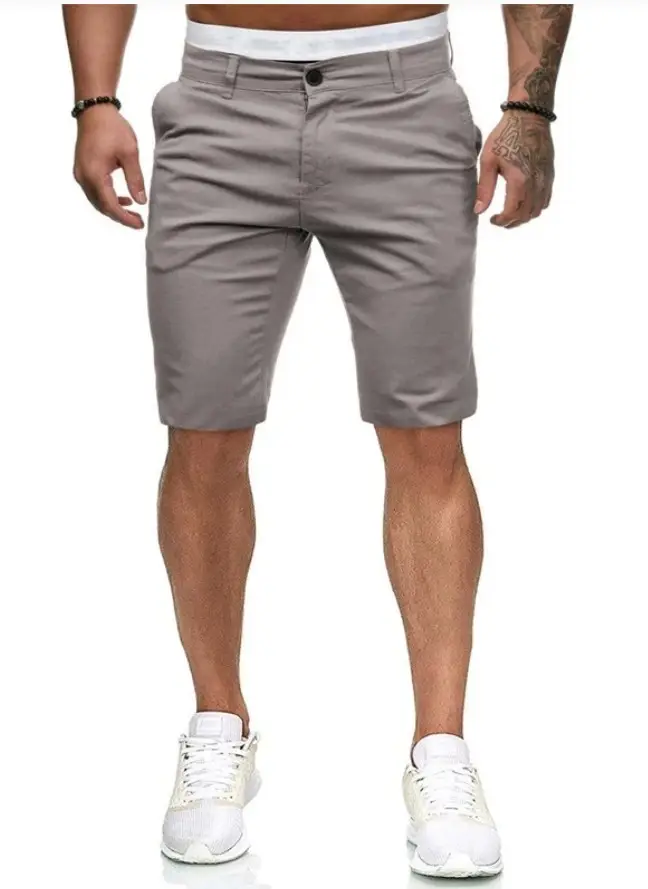Men's White Slim Fit Casual Shorts 2022 Summer - Image 5