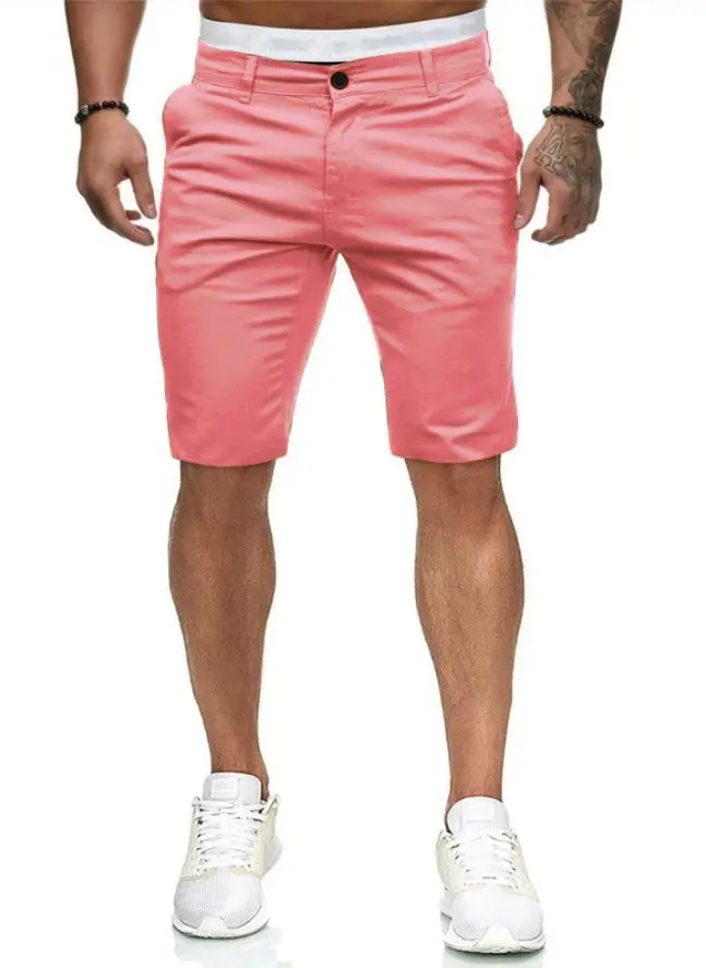 Men's White Slim Fit Casual Shorts 2022 Summer - Image 7