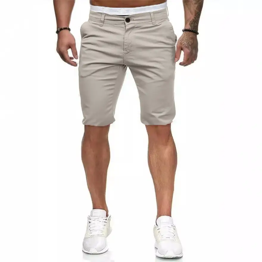 Men's White Slim Fit Casual Shorts 2022 Summer - Image 8