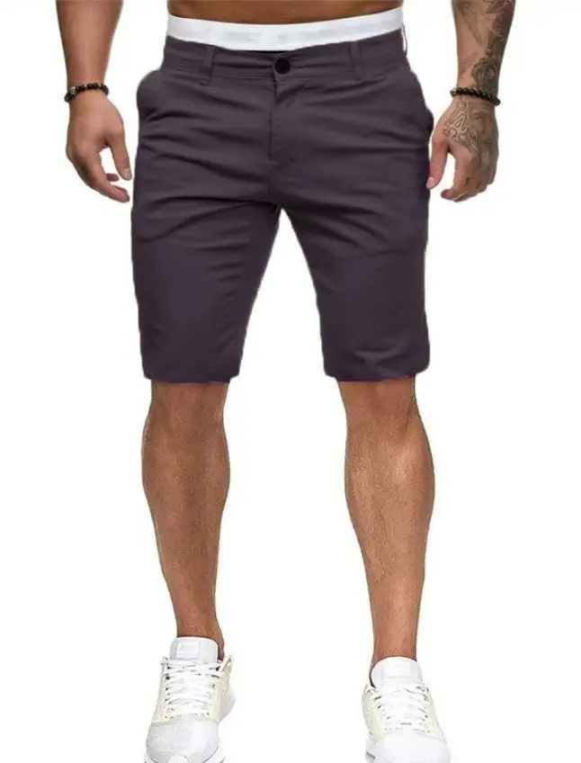 Men's White Slim Fit Casual Shorts 2022 Summer - Image 9