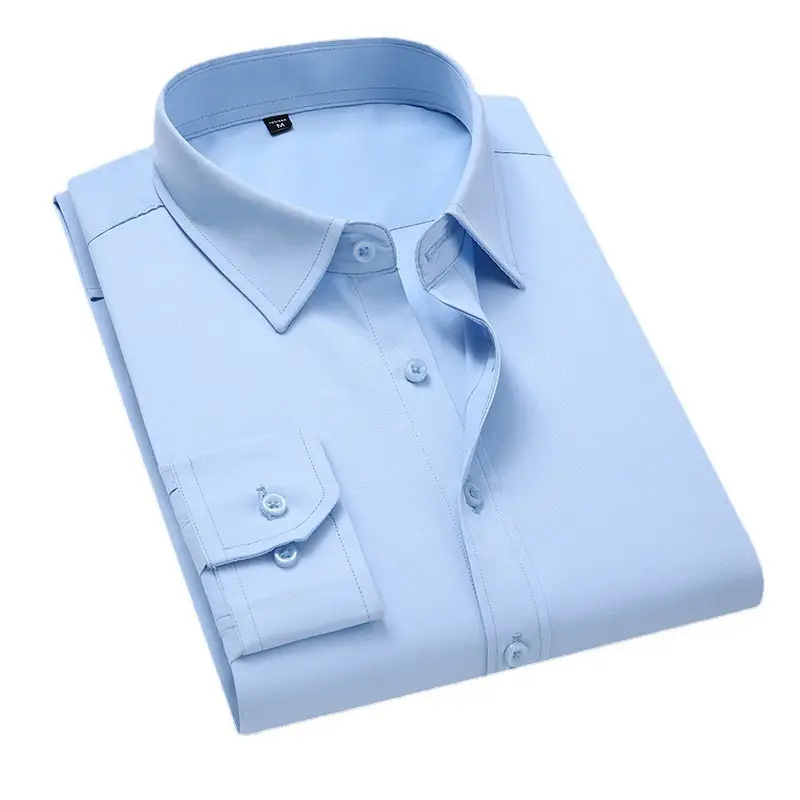 Spring New Men White Slim Fit Long Sleeve Shirt - Image 12