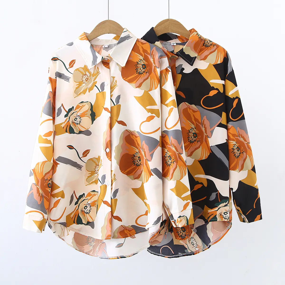 Spring Printed Chiffon Shirt Top for Women - Image 4