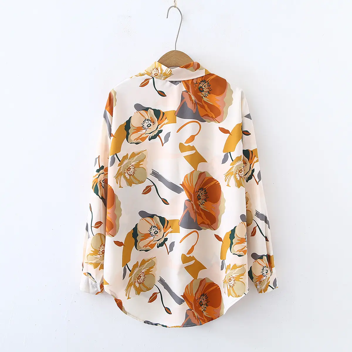 Spring Printed Chiffon Shirt Top for Women - Image 5