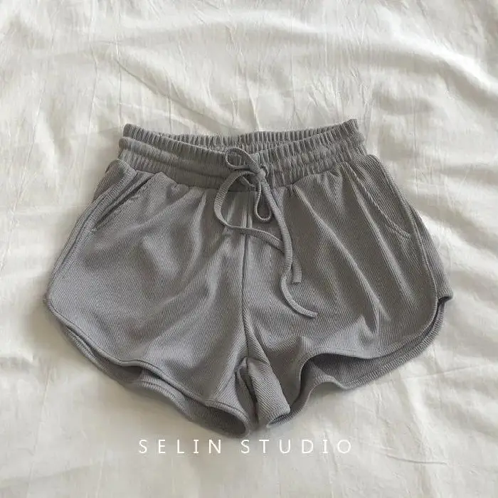 Women Grey Sweatpants Spring Summer Slimming Casual Shorts - Image 2