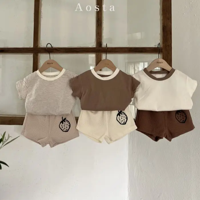 Baby's Maroon Cotton T-Shirt Short Sleeve - Image 6