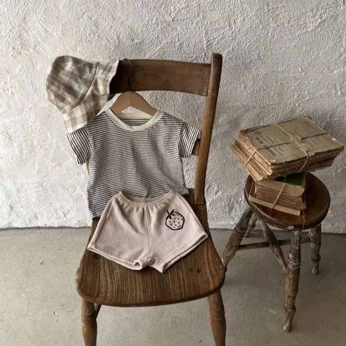 Baby's Maroon Cotton T-Shirt Short Sleeve - Image 8