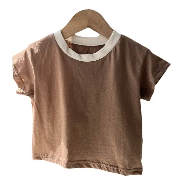 Baby's Maroon Cotton T-Shirt Short Sleeve - Image 9
