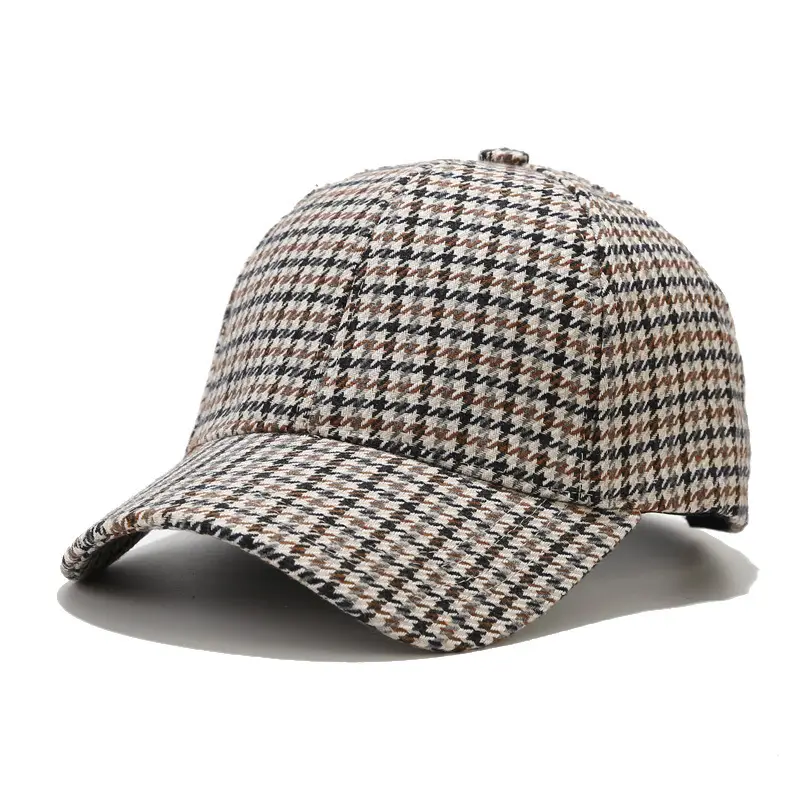 Spring Autumn Houndstooth Cap for Men Women - Image 8