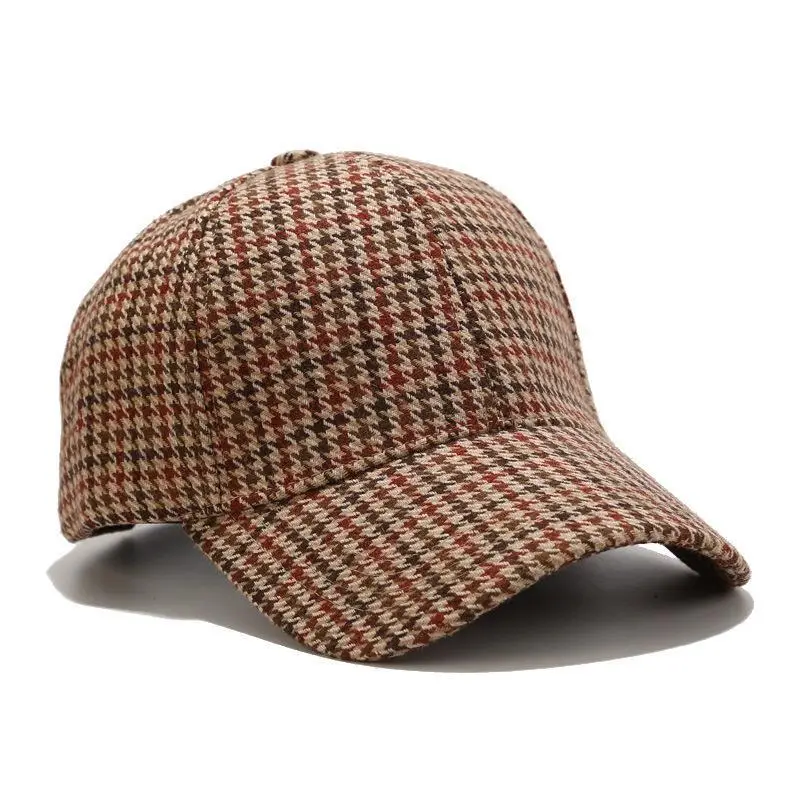 Spring Autumn Houndstooth Cap for Men Women - Image 2