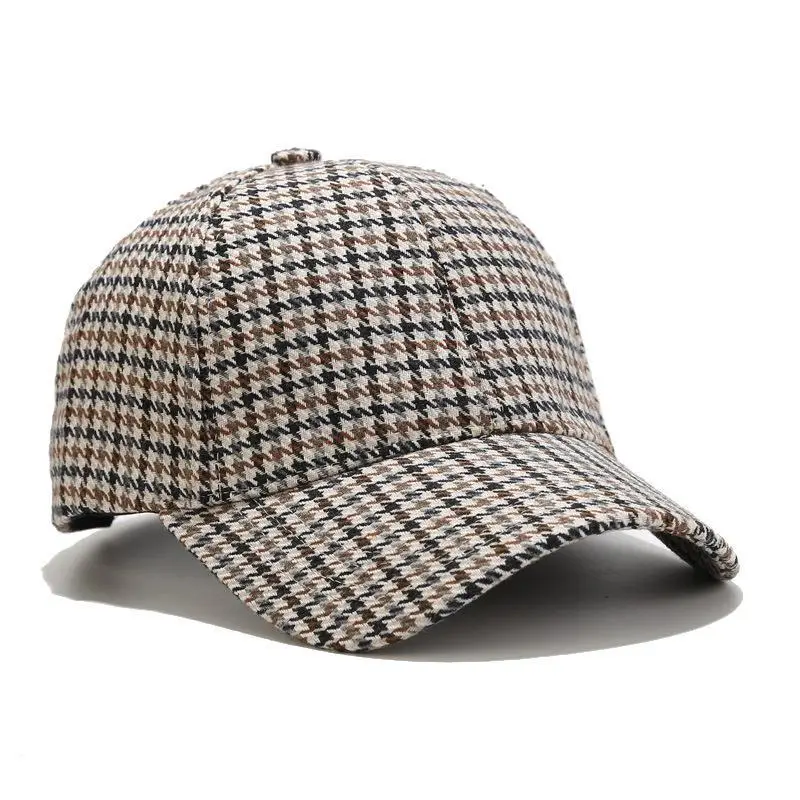 Spring Autumn Houndstooth Cap for Men Women - Image 3