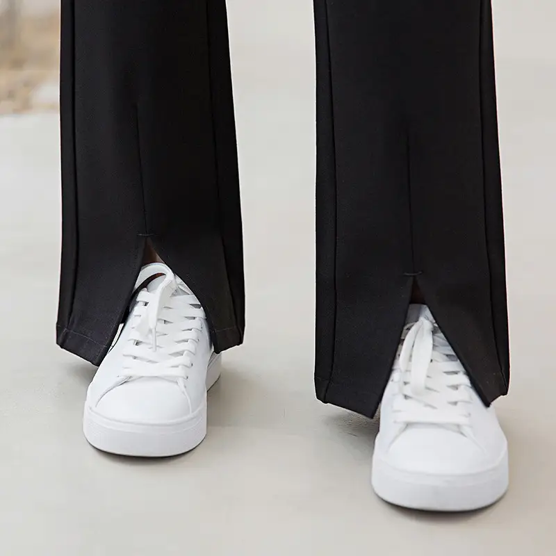 Black High Waist Elastic Pants Large Women Spring Summer - Image 4