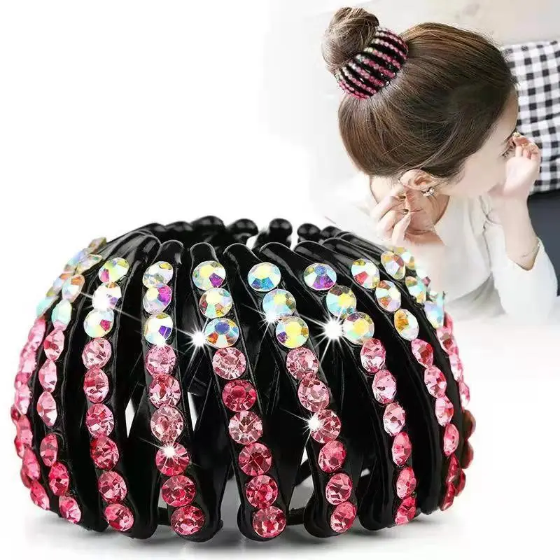 New Lazy Man Marubeni Head Bird's Nest Hair Artifact Hairpin Back Head Rhinestone Ponytail Buckle Large Grab Clip Headwear for Women - Image 10