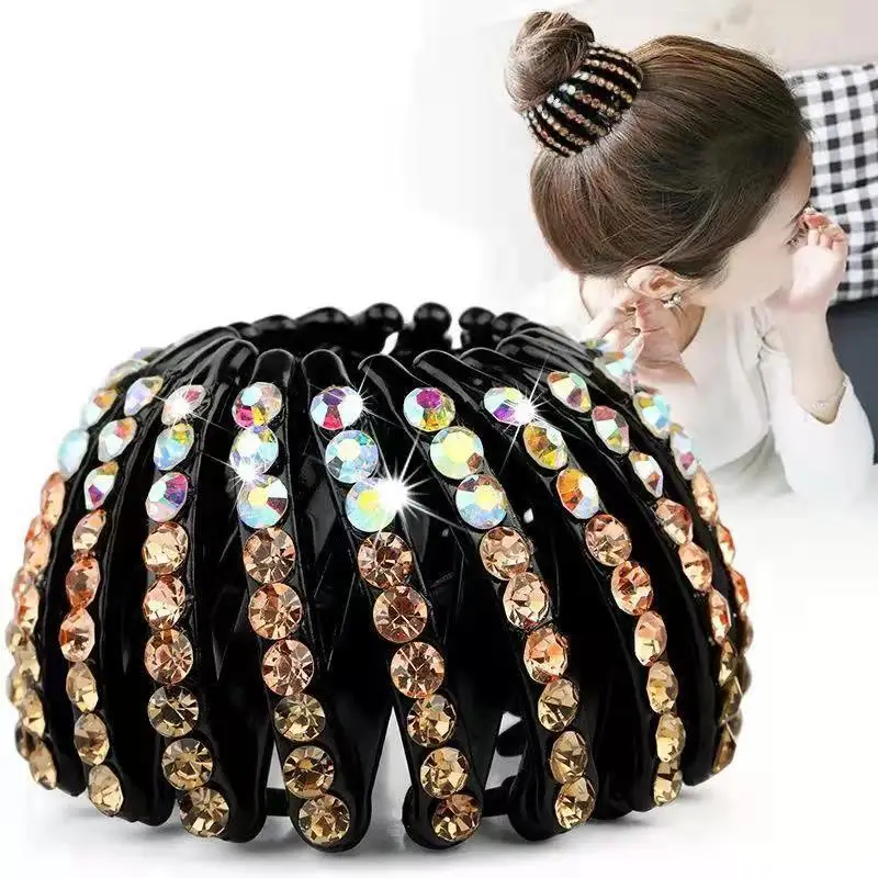 New Lazy Man Marubeni Head Bird's Nest Hair Artifact Hairpin Back Head Rhinestone Ponytail Buckle Large Grab Clip Headwear for Women - Image 11