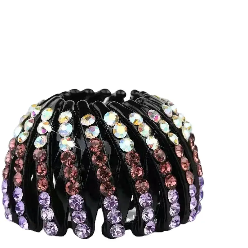 New Lazy Man Marubeni Head Bird's Nest Hair Artifact Hairpin Back Head Rhinestone Ponytail Buckle Large Grab Clip Headwear for Women - Image 12