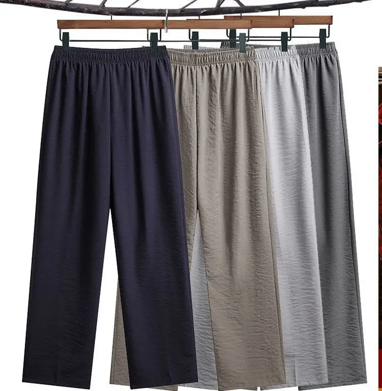 Men's Grey Loose Straight Summer Pants — feature 1