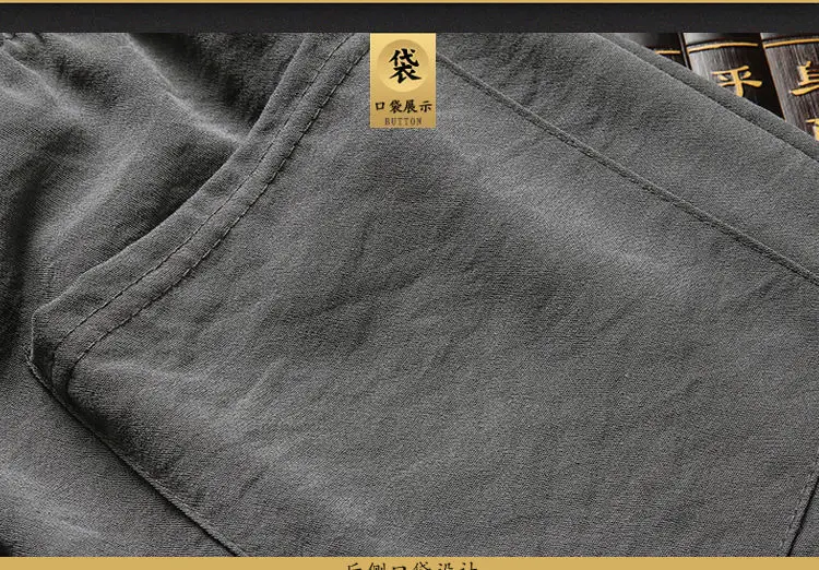 Men's Grey Loose Straight Summer Pants — feature 11