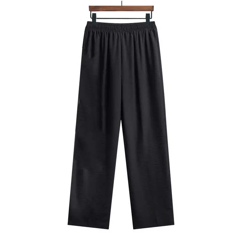 Men's Grey Loose Straight Summer Pants - Image 2