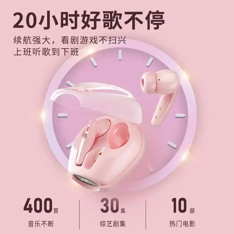 Pink In-Ear Bluetooth Headset with Power Display - Image 8