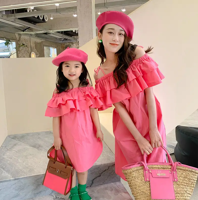 Korean Girls Pink Ruffled Dress Set for Girls - Image 3