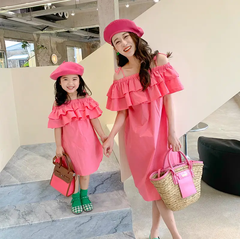 Korean Girls Pink Ruffled Dress Set for Girls - Image 4