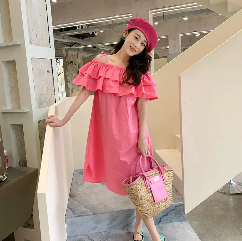 Korean Girls Pink Ruffled Dress Set for Girls - Image 5