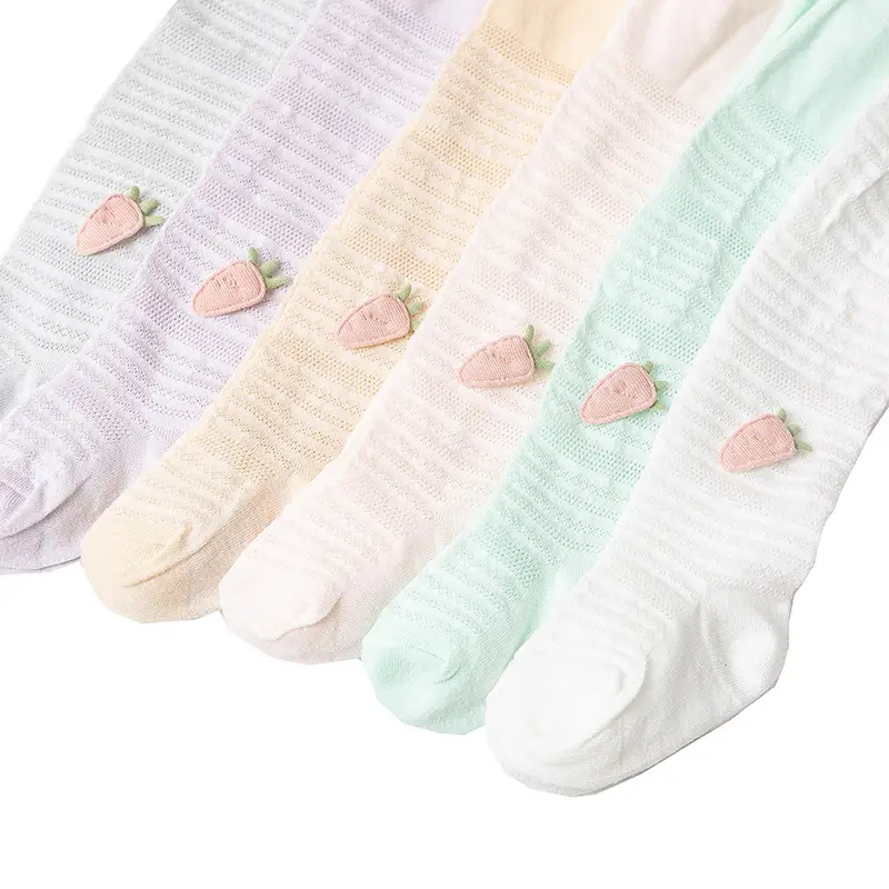 Girls Strawberry Mesh Pantyhose Baby Pants