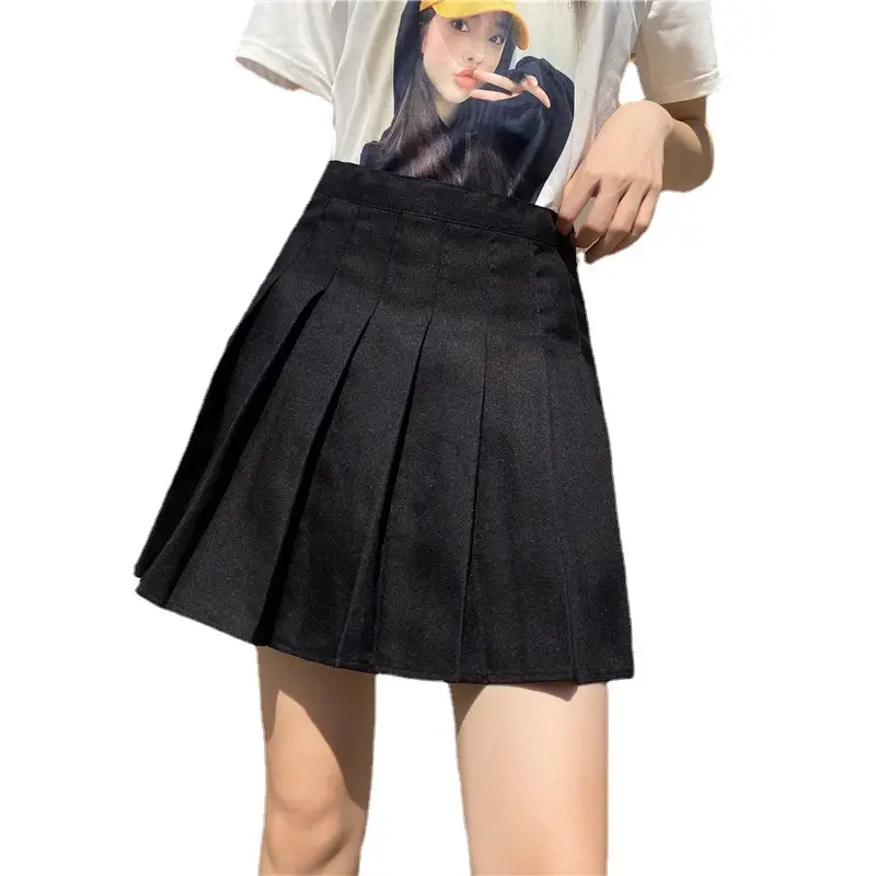 Women Pleated Skirt Grey 2022 Spring Summer High Waist - Image 8