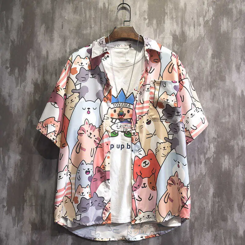 Hawaiian Printed Shirt Shorts Set for Women - Image 46