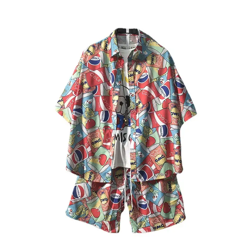 Hawaiian Printed Shirt Shorts Set for Women - Image 49