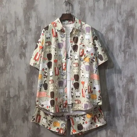 Hawaiian Printed Shirt Shorts Set for Women - Image 3