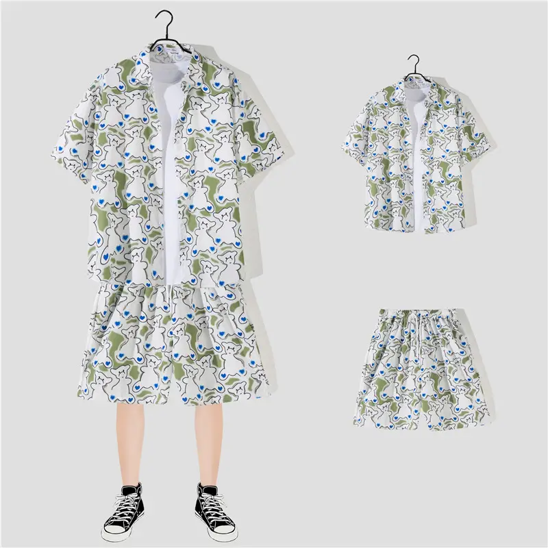 Hawaiian Printed Shirt Shorts Set for Women - Image 28