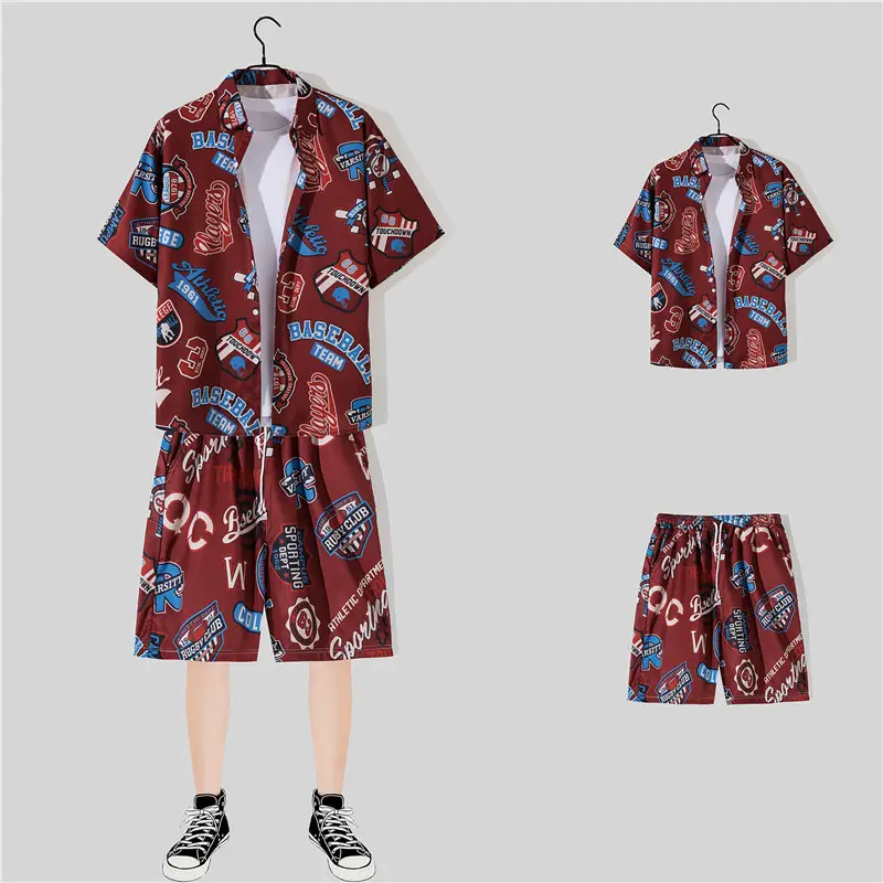 Hawaiian Printed Shirt Shorts Set for Women - Image 11