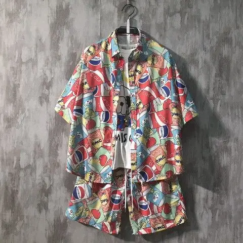 Hawaiian Printed Shirt Shorts Set for Women - Image 2