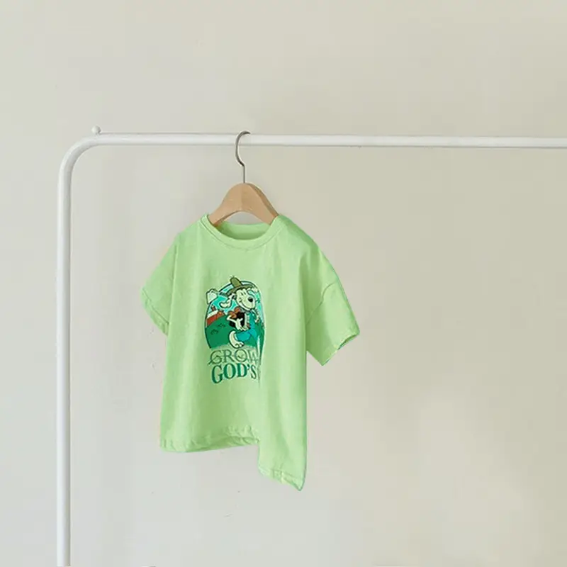 Boys Girls Korean Print Cotton T-Shirts Summer - Image 2