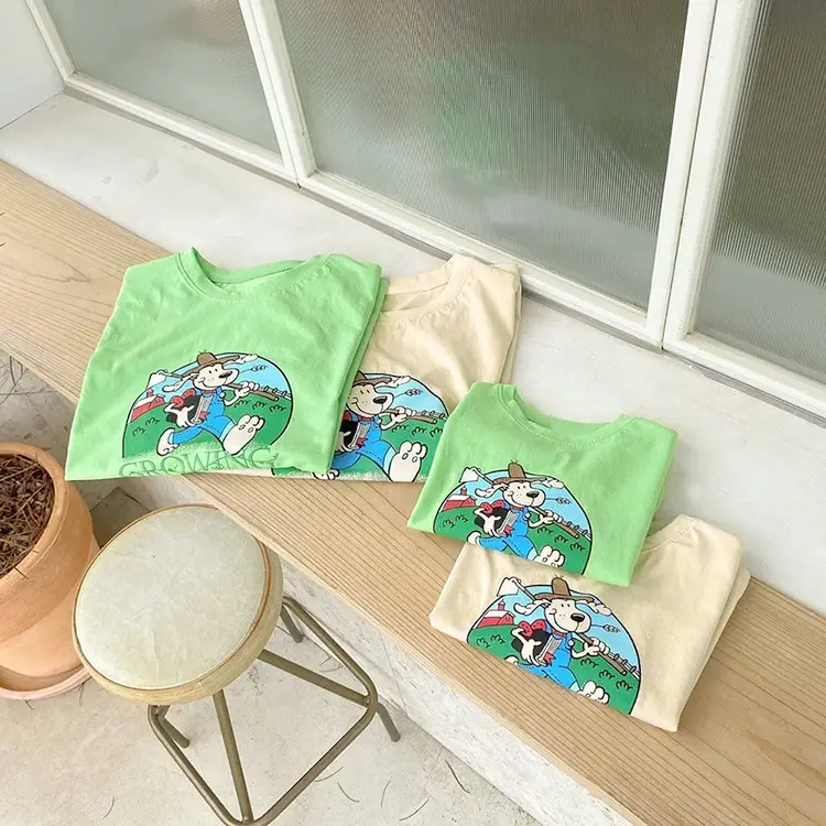 Boys Girls Korean Print Cotton T-Shirts Summer — feature 10