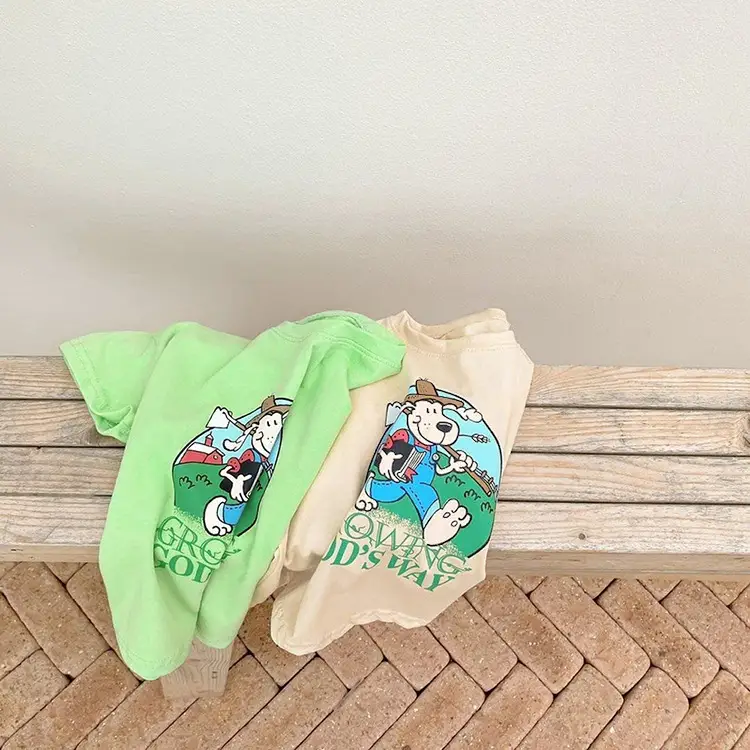 Boys Girls Korean Print Cotton T-Shirts Summer — feature 8