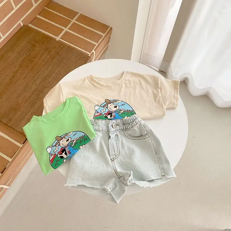 Boys Girls Korean Print Cotton T-Shirts Summer — feature 9