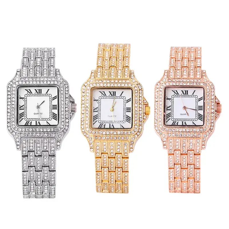 Diamond Women's Square Roman Watch Bracelet Set - Image 8